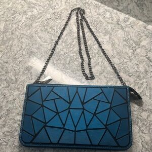 Patrizia Luca Clutch Bag ~ Peacock Blue ~ NWOT